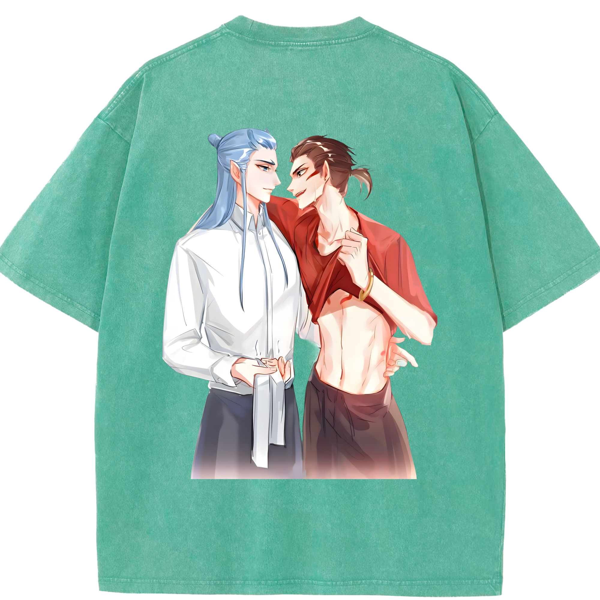 （画像用） Ne Zha 2 ナタ 魔童の大暴れ 綿100% ヴィンテージ風 半袖Tシャツ（背面プリント）
